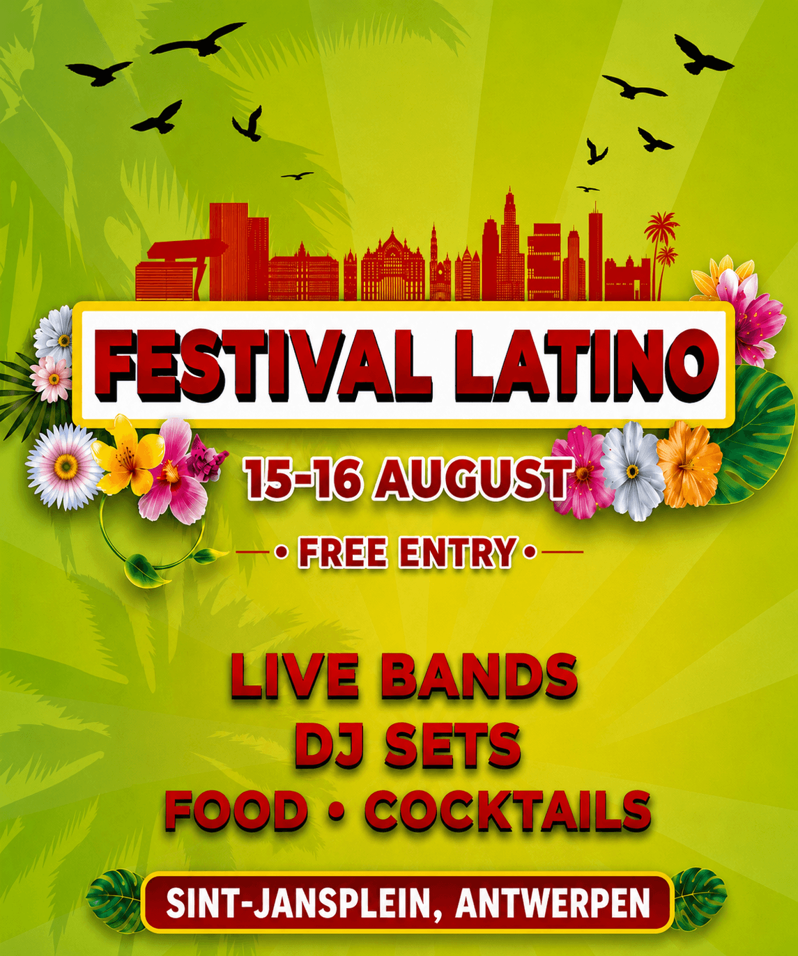 Flyer de Festival Latino Antwerpen